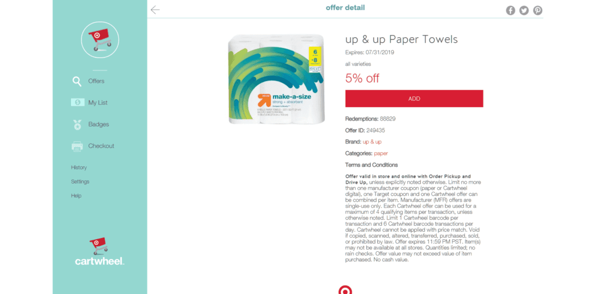 Cartwheel offer