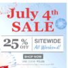 July 4th sale ad from DermaE save 25  percent off use code FOJ25