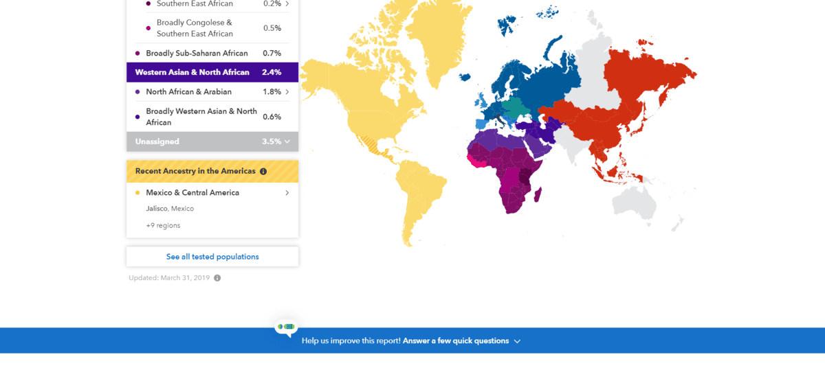 23 and me results map with countres