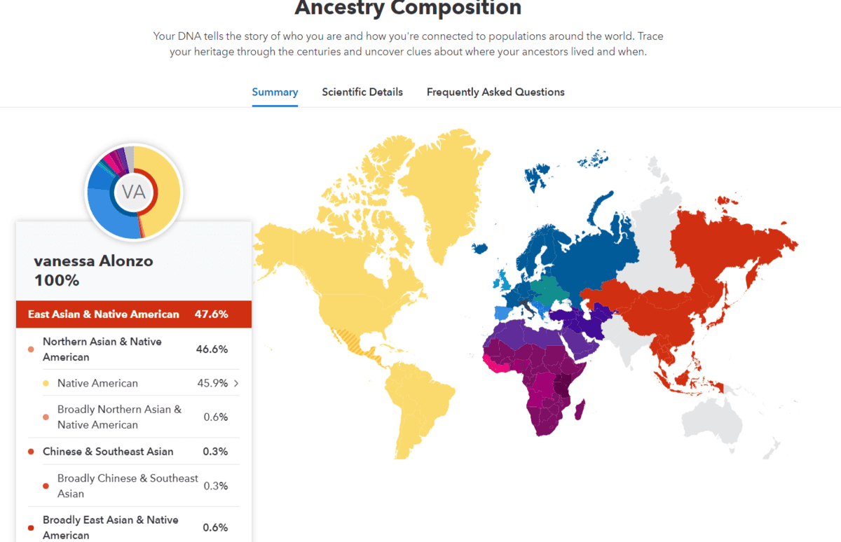 23 and me results map with countres