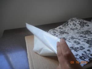 peeling contact paper off backing