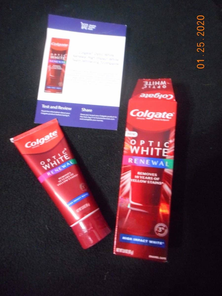 Colgate optic white renewal toothpaste with box