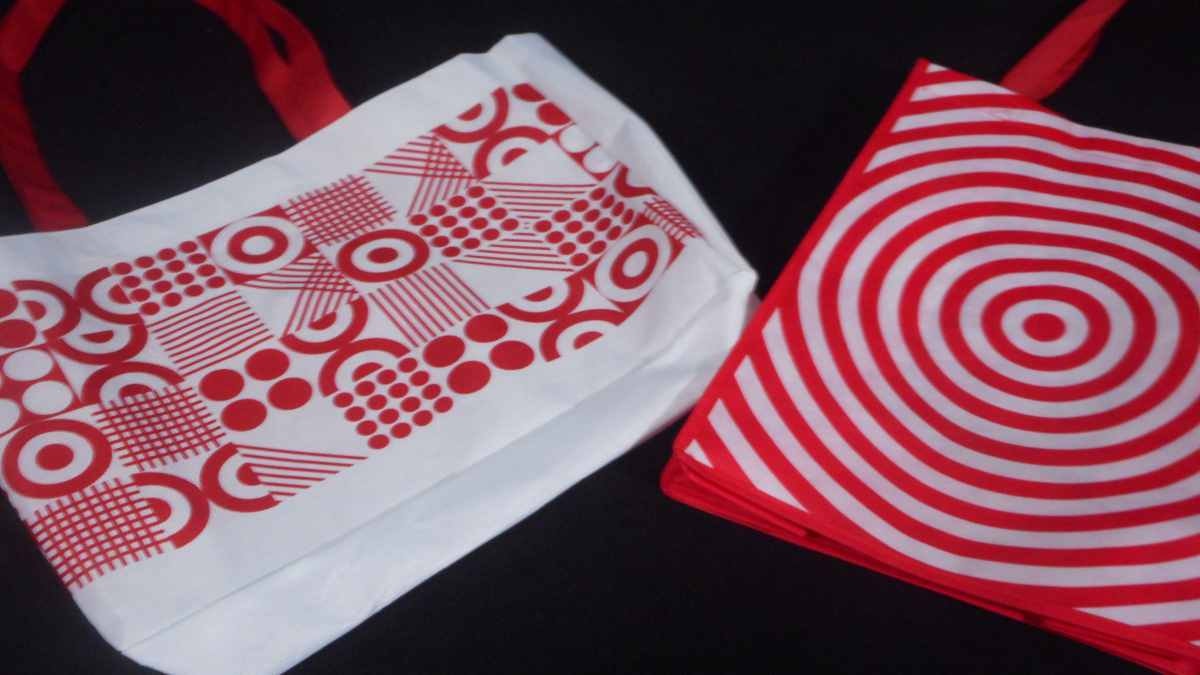 Target bags white with red target logo's red with white target