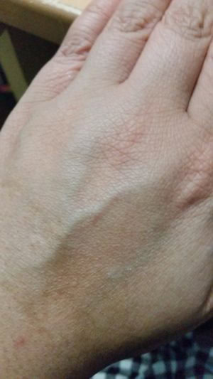 Derma E jasmine & vanilla lotion on my hand after applied