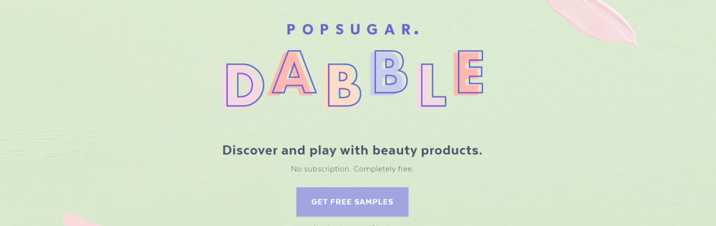 popsugar dabble banner from home page