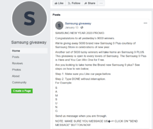 samsung giveaway page taskts