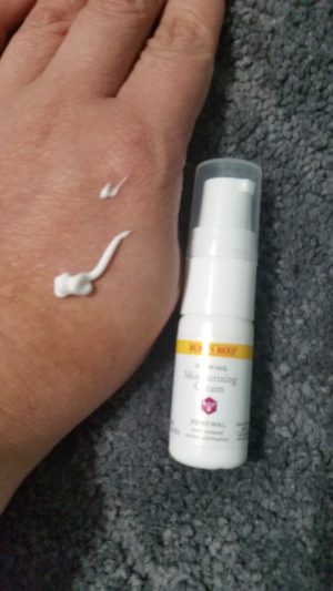 Burt's Bees Renewal Firming Moisturizing Cream. sample moisturizer on hand