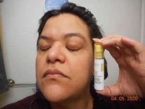 Peptight Tightening & Brightening Face Serum applied to my face 2