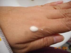 Peptight Tightening & Brightening Face Serum dot on hand