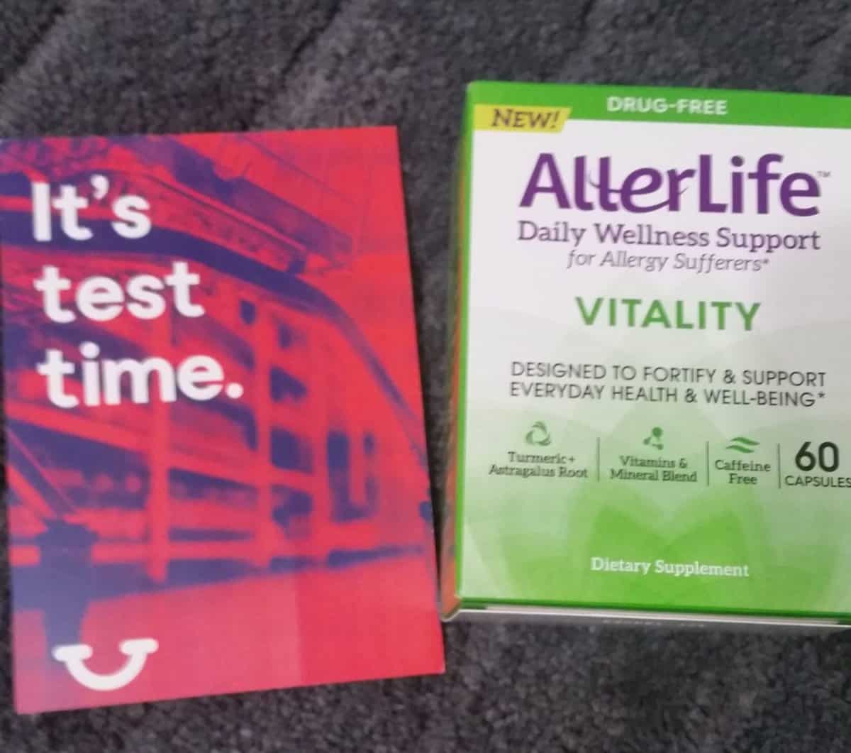 Allerlife Daily wellness support for allergy suffers Vitality box with home tester club card