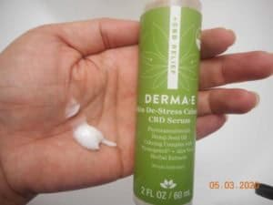 Derma-E Skin De-stress calming CBD Serum in my hand