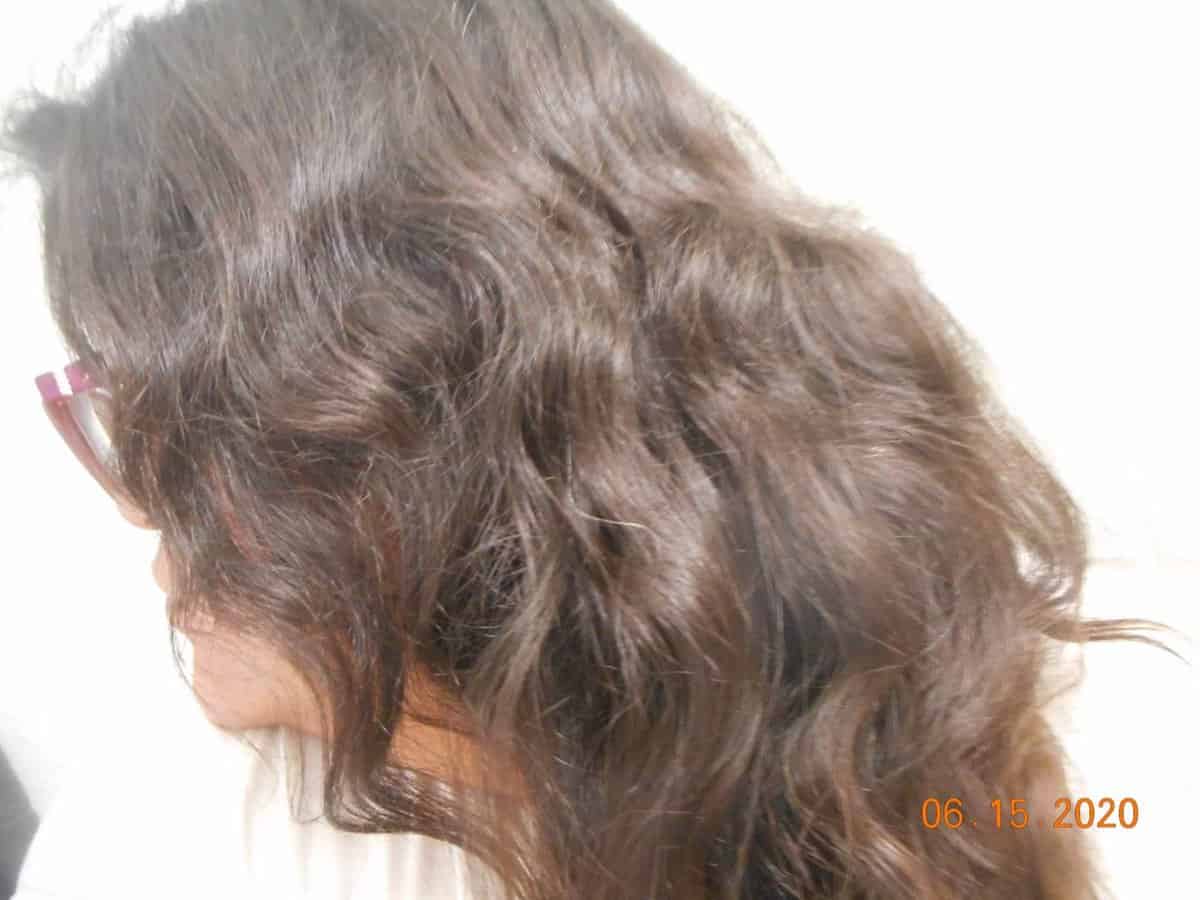 My hair after a few nearly a weeks use of Thickening shampoo and conditioner