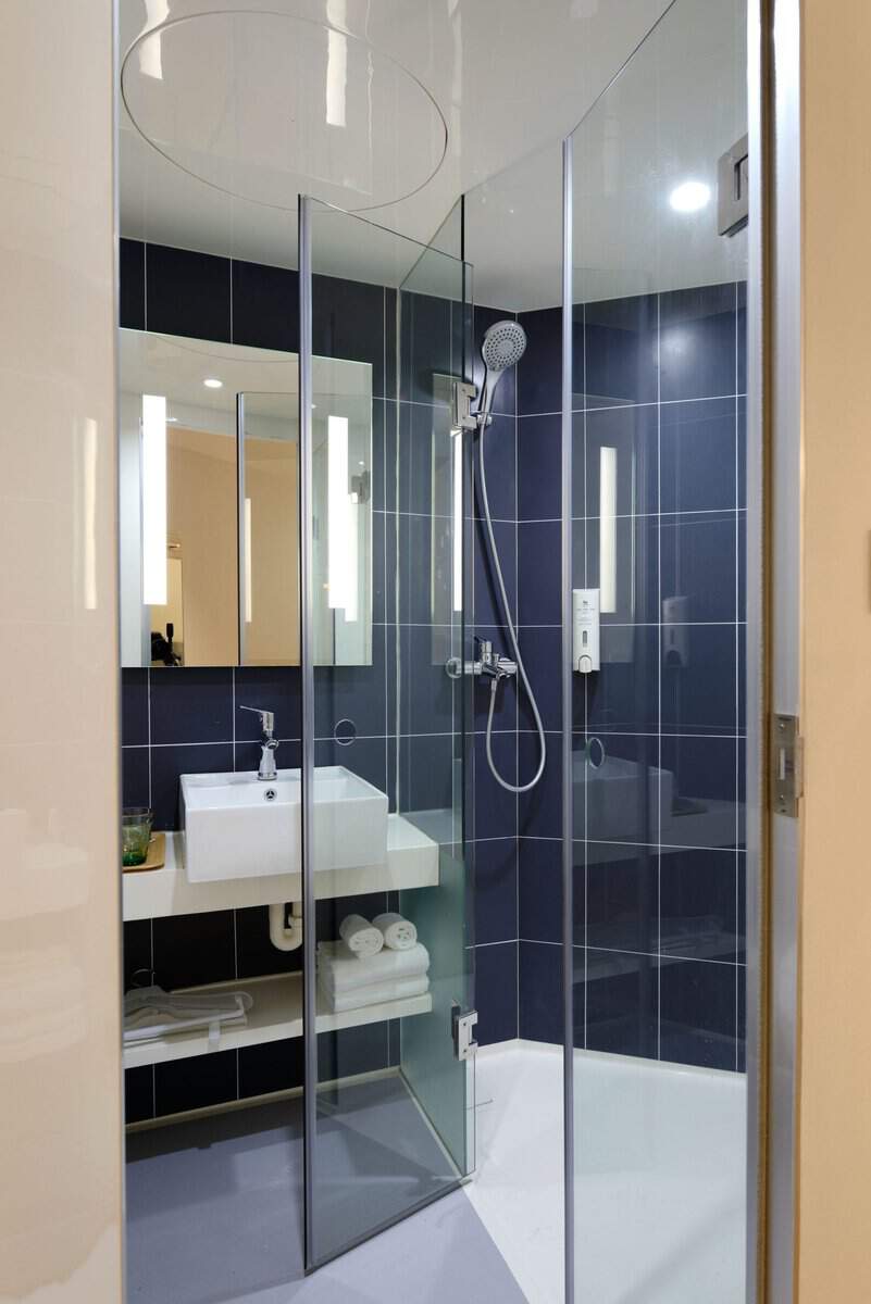 Apartment bathroom. compact design