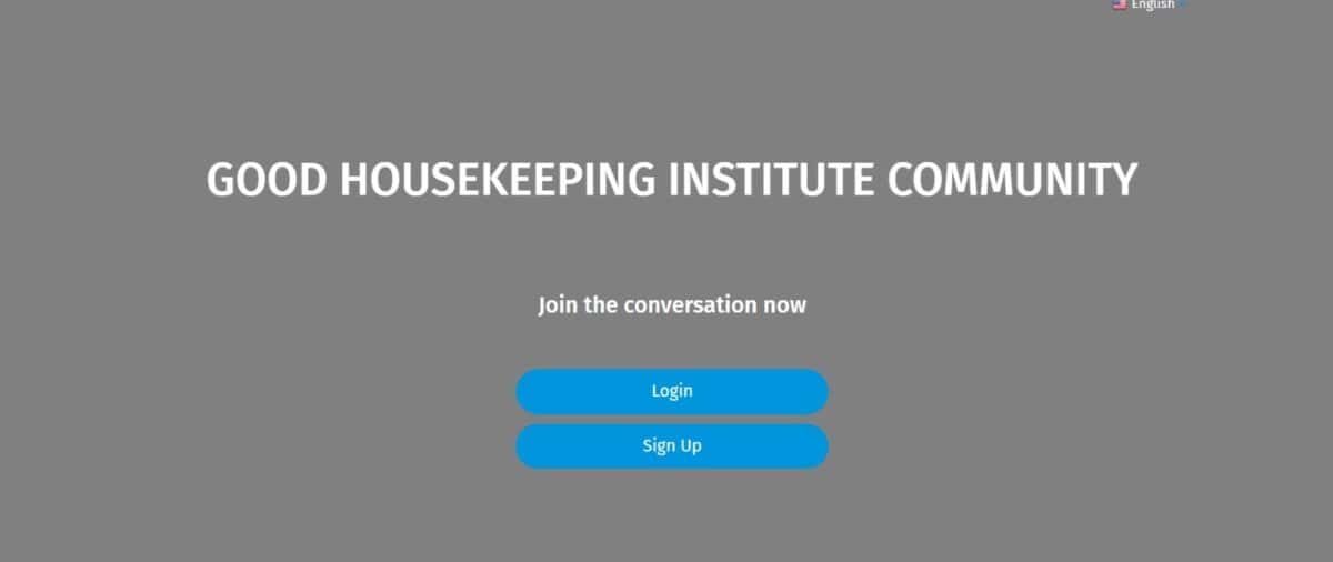 Good House Keeping Institute panel community home page.