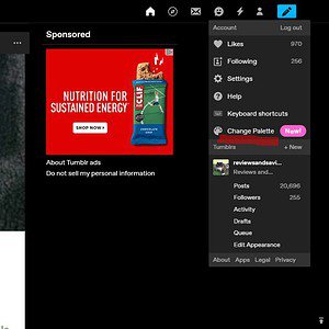 Tumblr change palette underlined.