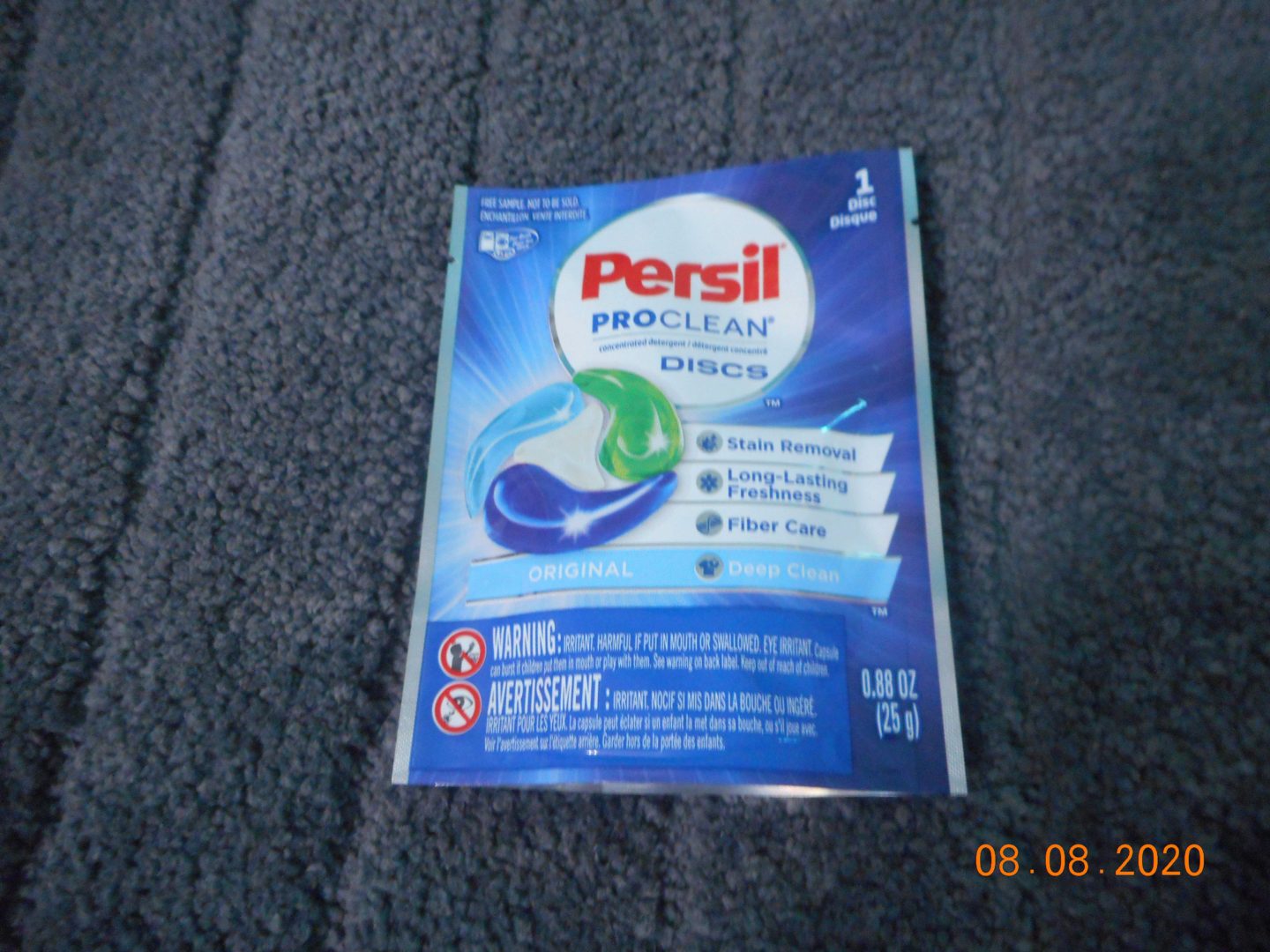 Persil pro clean discs packet.