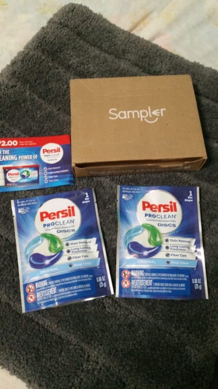 Persil discs with sampler box and coupon.