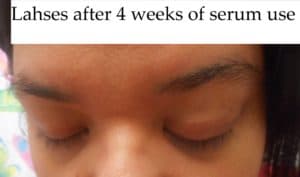 4 weeks after using Lancome lash serum.