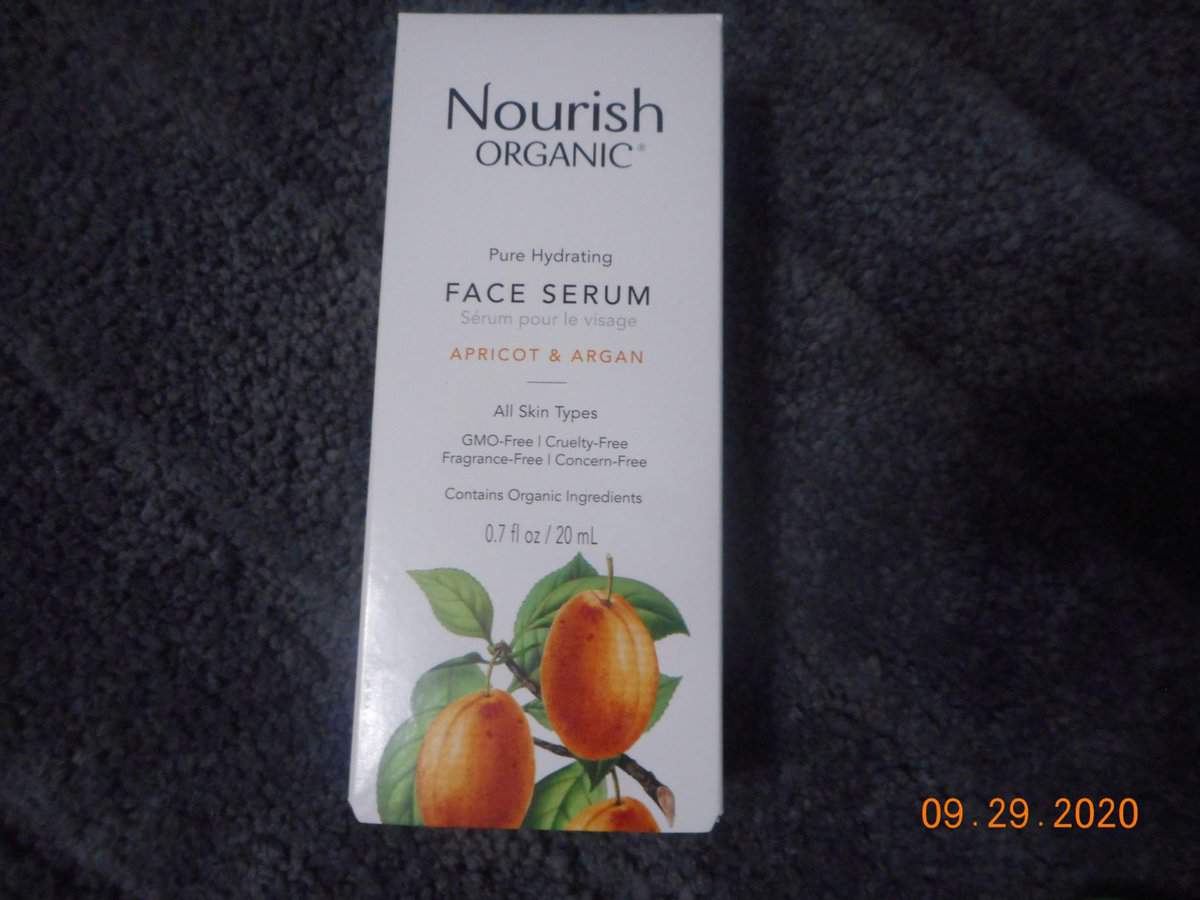 Nourish organic Pure hydration face serum box.