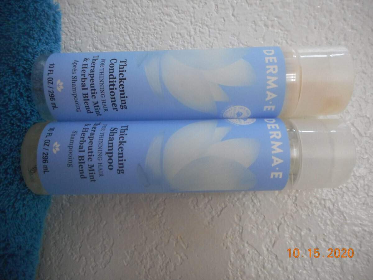 Derma E Thickening shampoo and conditioner bottles 10152020.