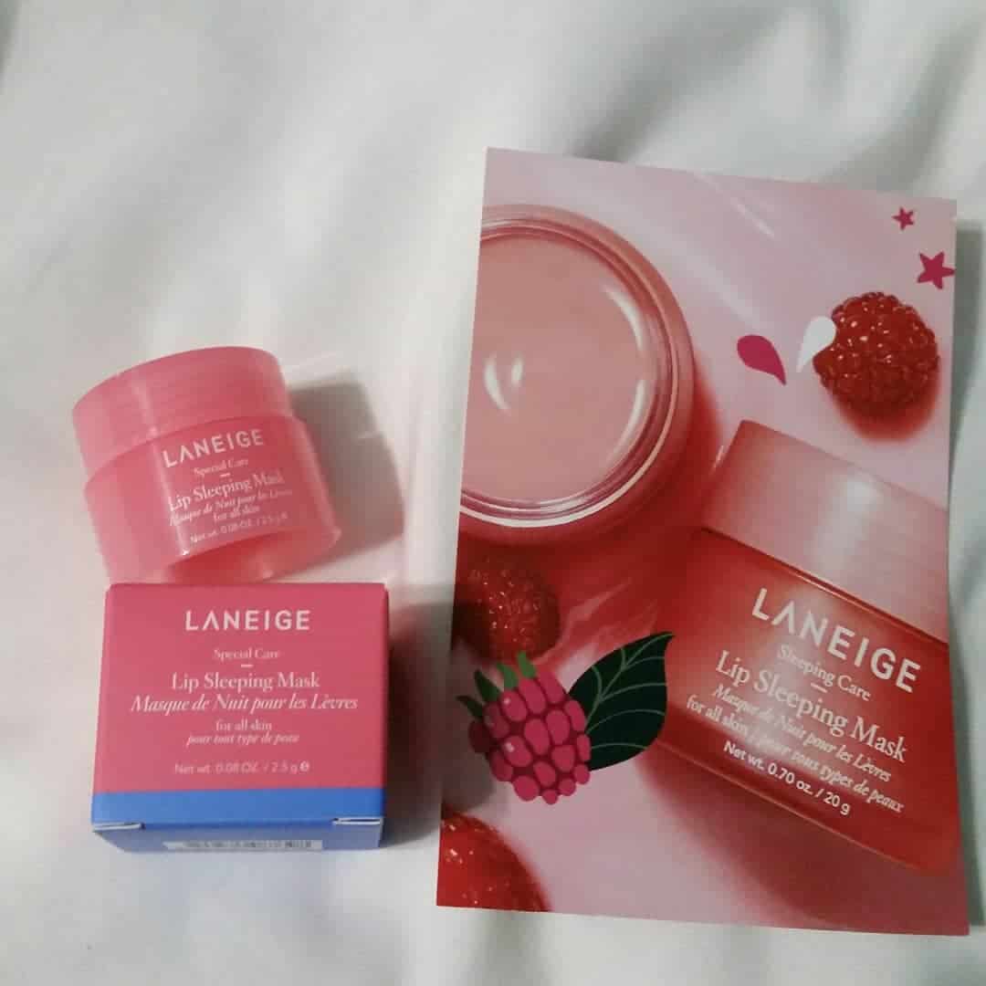 LANEIGE Lip Sleeping Mask ,Berry, Lip Treatment sample with note card.