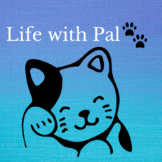 life with Pal banner image. Life with Pal white text with two paws next to it (black) and a cat image below it.