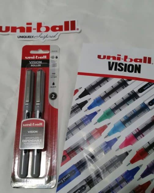 Uni ball pen pack. 2 pen pack with info card and uniball sticker.