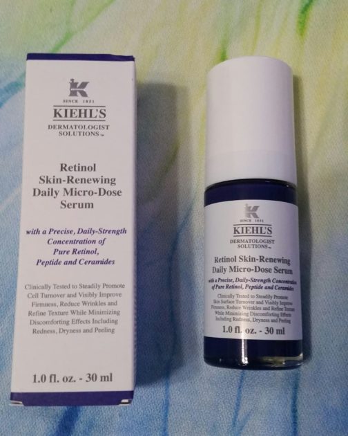 Kiehl's Retinol Skin-Renewing Daily Micro-Dose Serum box with product bottle.