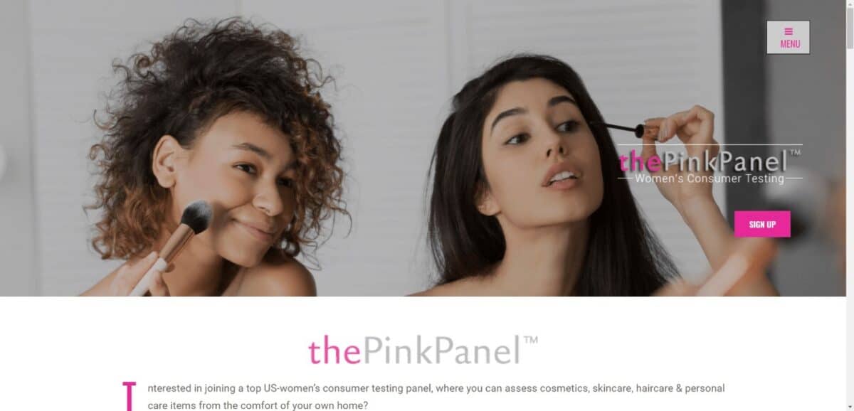 thePinkPanel homepage screenshot