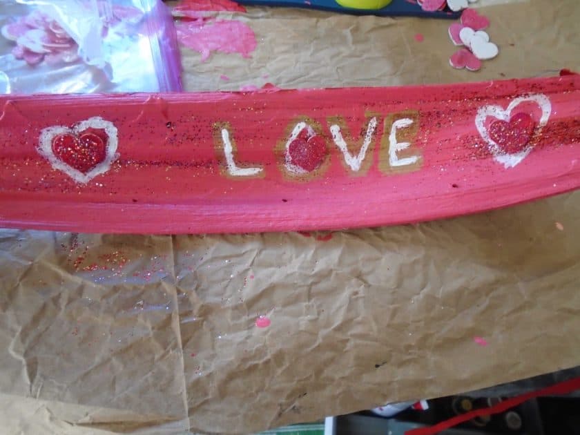 Sealed and decorated Love sign.