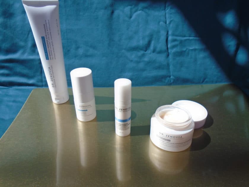 Dr. Zenovia products. 3 step acne solutions kit with peptide + ceramide repairing moisturizer.