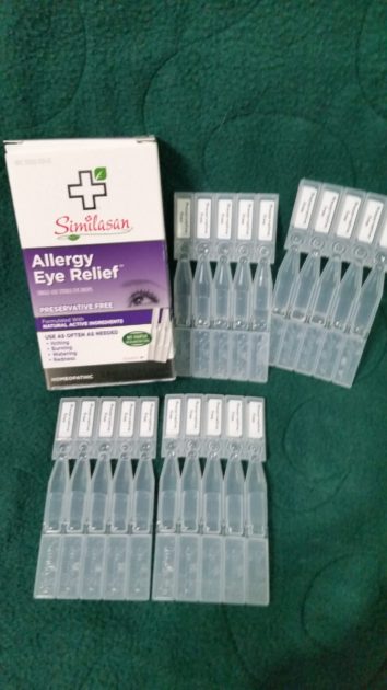 similasan allergy eye relief individual tubes with box.