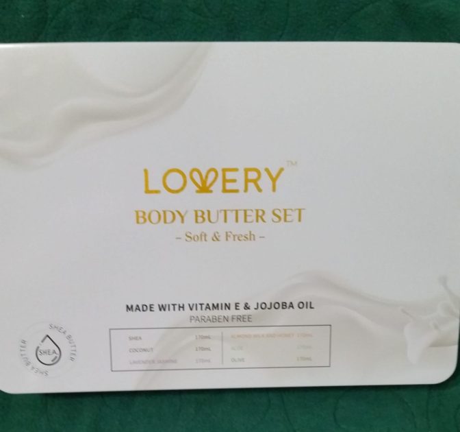 Lovery body butter gift set tin.