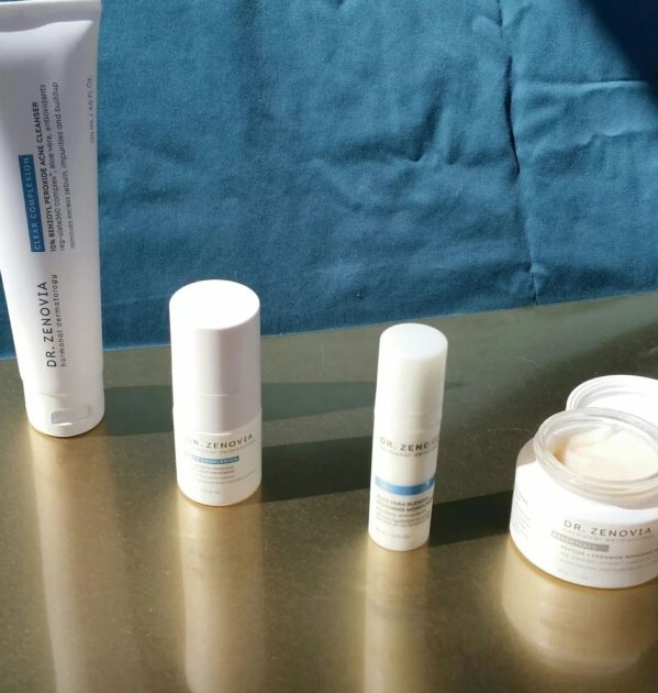 dr. zenovia products. acne system and moisturizer.