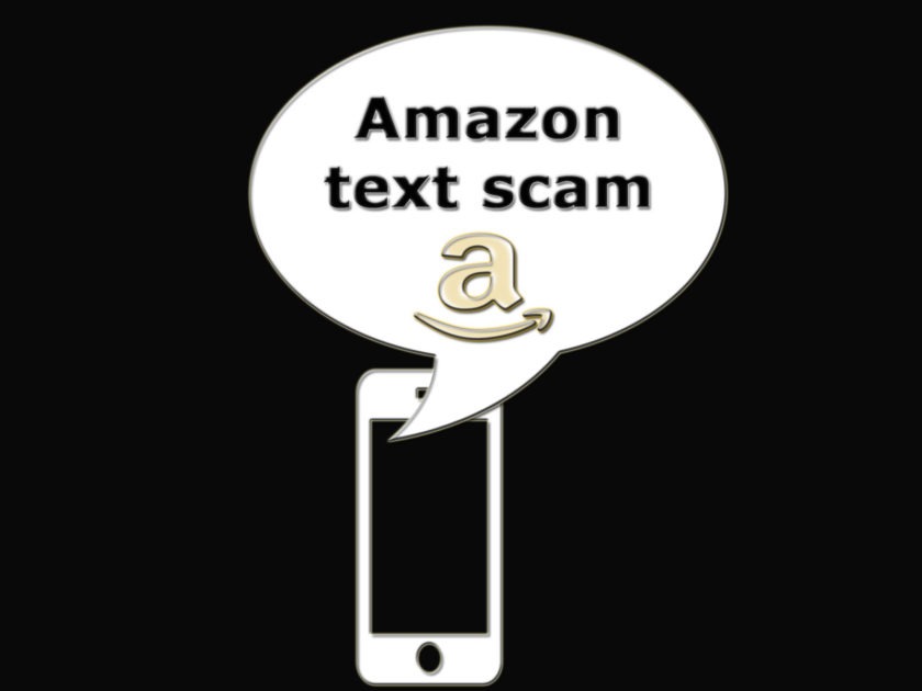Amazon text scam banner.