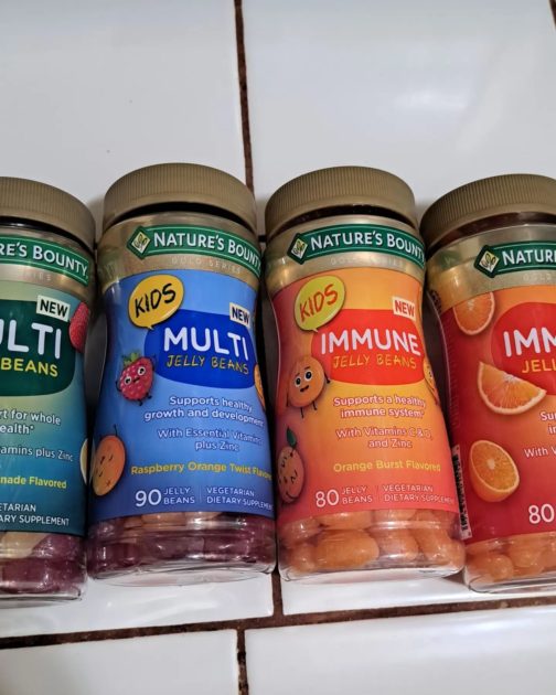 all nature's bounty jelly bean vitamins. Adult and kids multi and adult and kids immune jellybeans containers.