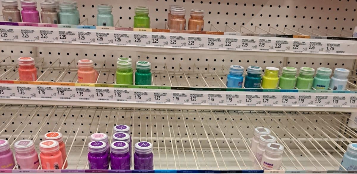 Mondo Llama paints on display at Target.