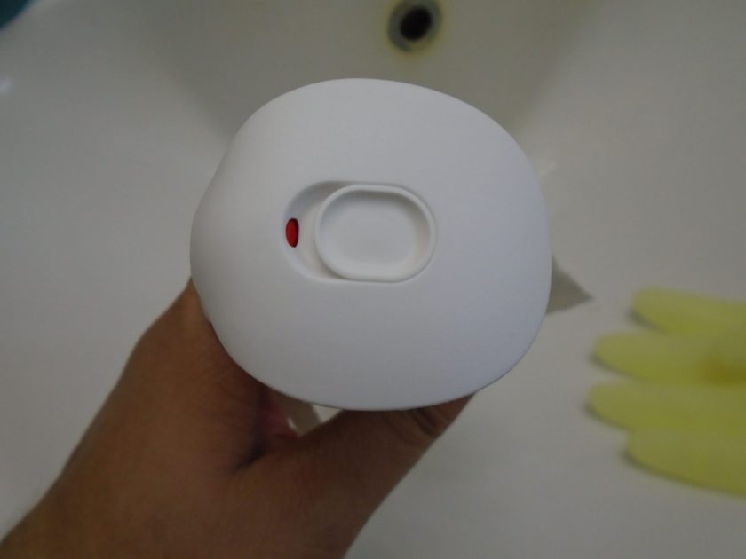 Clorox disinfecting mist top view lock button unlocked.