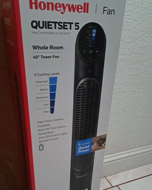 honeywell quiet set tower fan box.