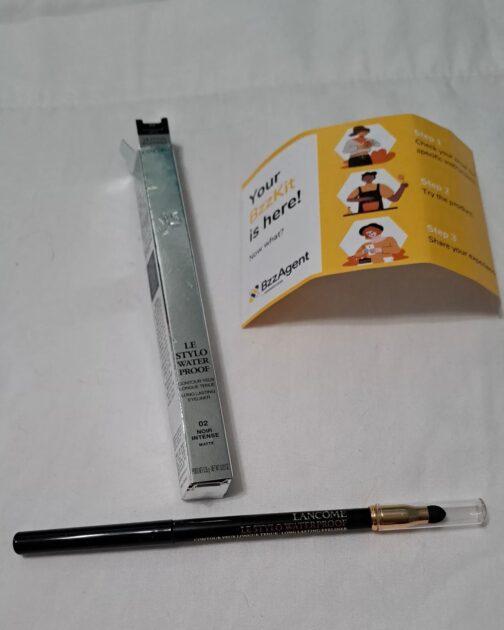 Lancome lestylo waterproof liner with box and bzzagent card.