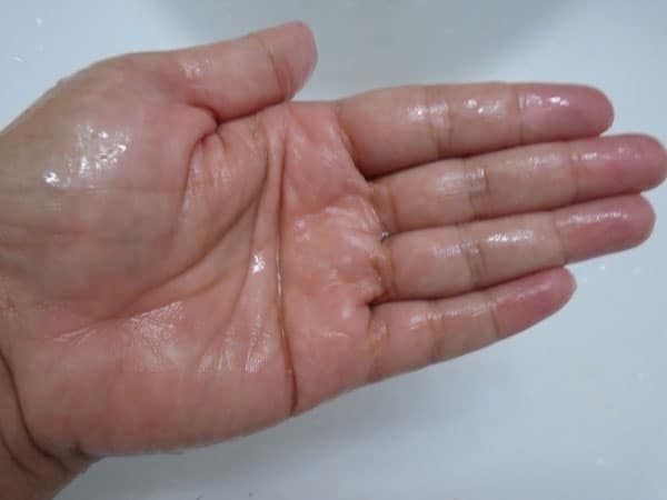 aveeno body wash rinsed off my hand.