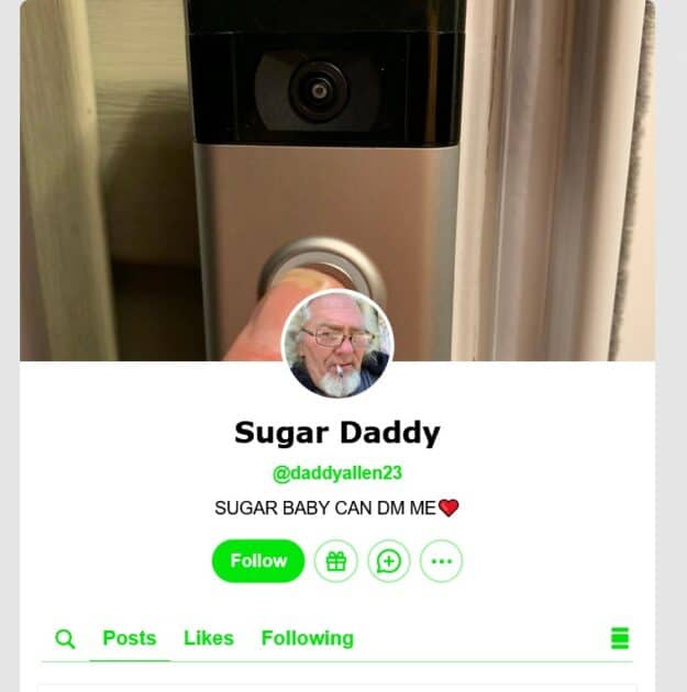 sugar daddy tumblr profile screenshot.