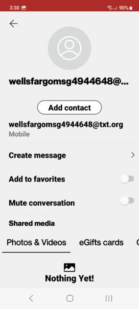 Scam text sender lon email. wellsfargomsg4944648@txt.org