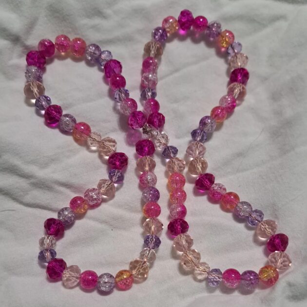 various pink and purple bead butterfly.