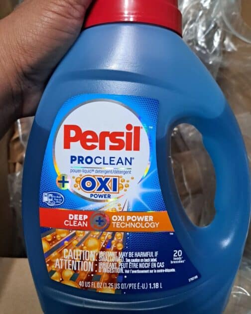 Persil pro clean + oxi container. Blue laundry detergent.