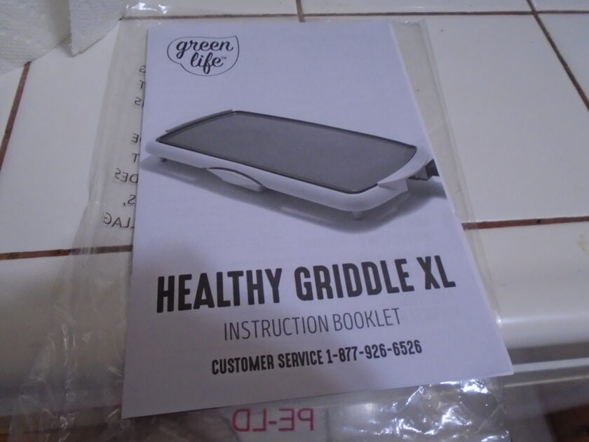 green life Healthy giriddle XL instruction booklet.