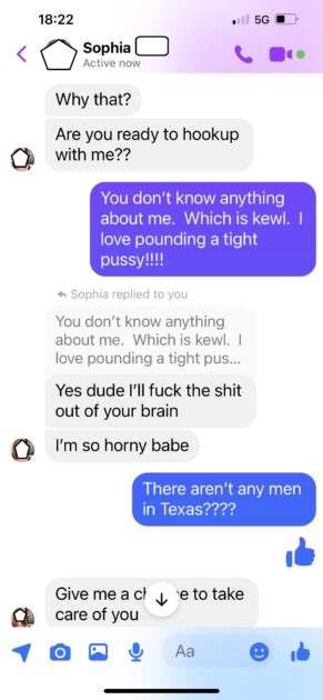 Possible scam or sex worker chatting with my (v's) friend B. slide 2