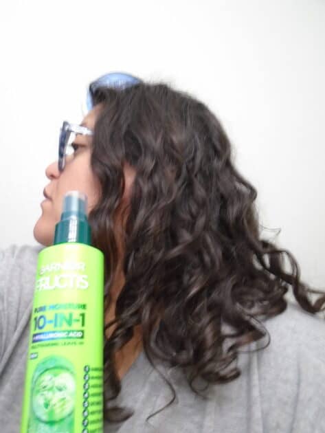 Garnier 10 in 1 treatment spray on my hair (day after) use. with heat styling.