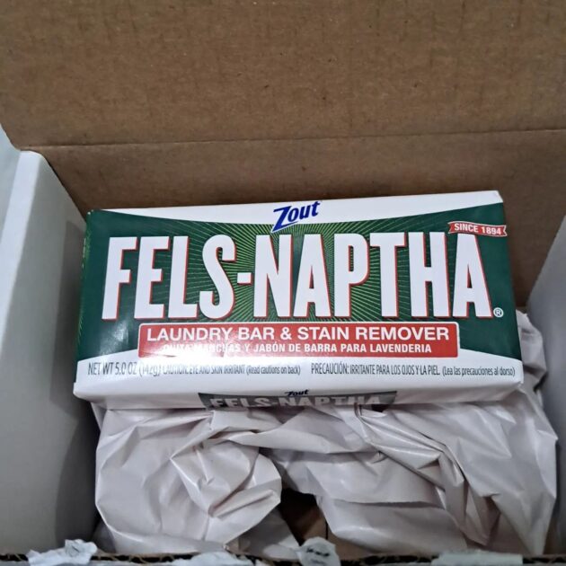 Fels-Naptha laundry soap bar in a box.