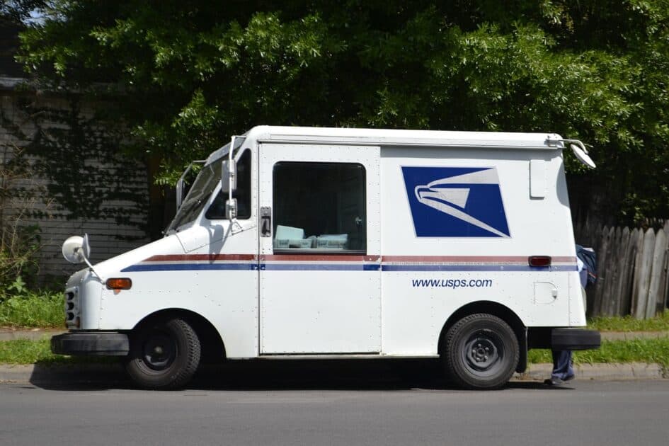 mail truck, mail clerk, mailman. image source from Pixabay dot com .Photo by ArtisticOperations
